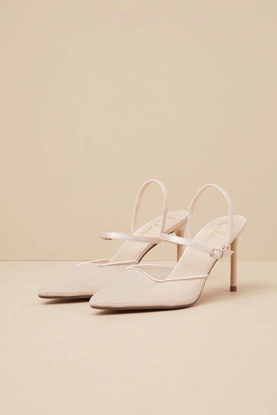 Zylla Light Nude Mesh Pointed-Toe Pumps | Lulus
