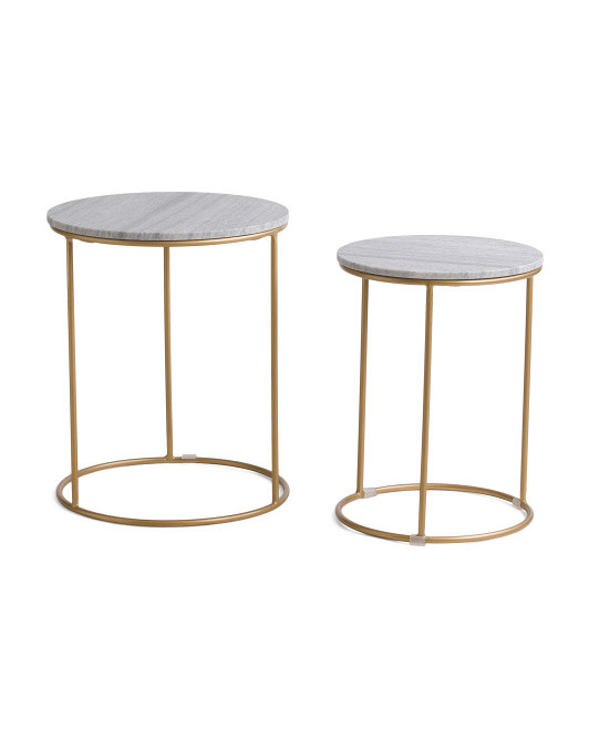2pk Frenzy Nesting Marble Tables | TJ Maxx