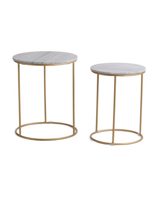 2pk Frenzy Nesting Marble Tables | TJ Maxx