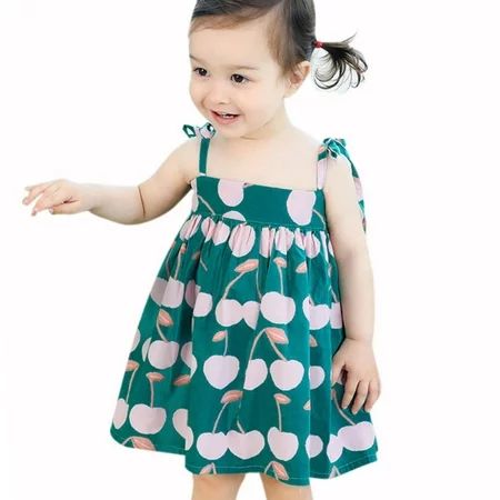 Summer Baby Girls Dress Strap Cotton Print Casual Princess Dresses for Wedding 1-6T | Walmart (US)