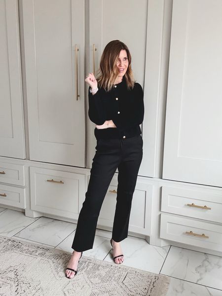 #walmartpartner The @walmart Free Assembly chest pocket cardigan is such a pretty mid-weight sweater. It comes in 5 colors. I’m wearing black in size small. Wearing a size 4 in the Time and Tru straight pants but they do run big. Be sure to size down. Get the look:
◻️Click link in bio
◻️Download the @shop.LTK app to and follow our shop @thespoiledhome to shop this post and so many more and get app-exclusive content! #liketkit 

#LTKstyletip #LTKover40 #LTKMostLoved