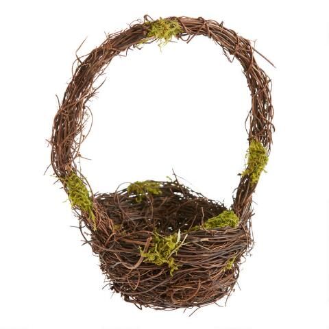 Mini Twig And Moss Basket Set of 2 | World Market