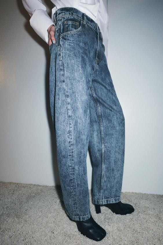 ZW COLLECTION BALLOON HIGH-WAIST JEANS | Zara UK