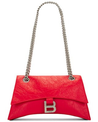 Balenciaga Small Crush Chain Bag in Tomato Red | FWRD | FWRD 
