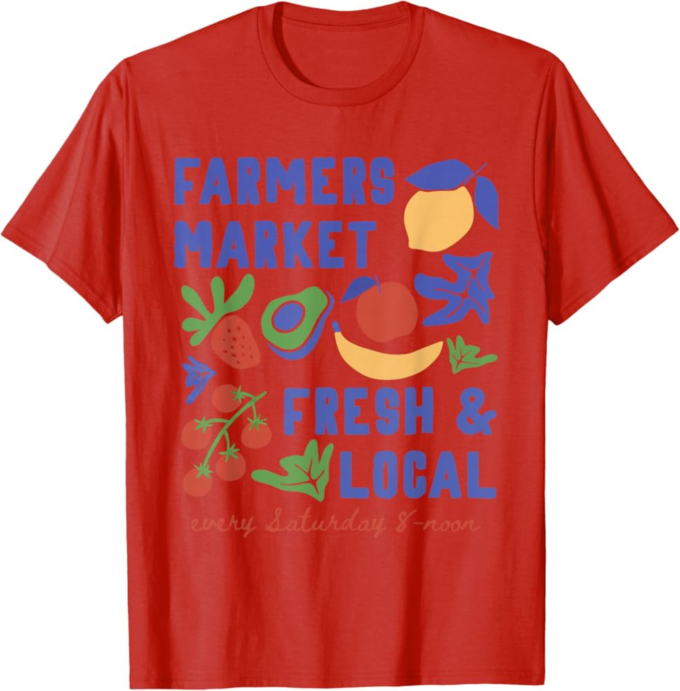Farmers Market Fruit Aesthetic Foodie Tomato Girl Summer T-Shirt | Amazon (US)