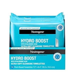 Neutrogena Facial Cleansing Makeup Remover Wipes with Hyaluronic Acid Hydrating PreMoistened Face... | Amazon (US)
