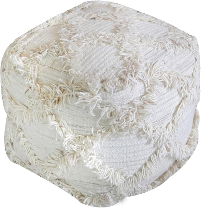 Christopher Knight Home Jucar Fabric Pouf, Ivory | Amazon (US)