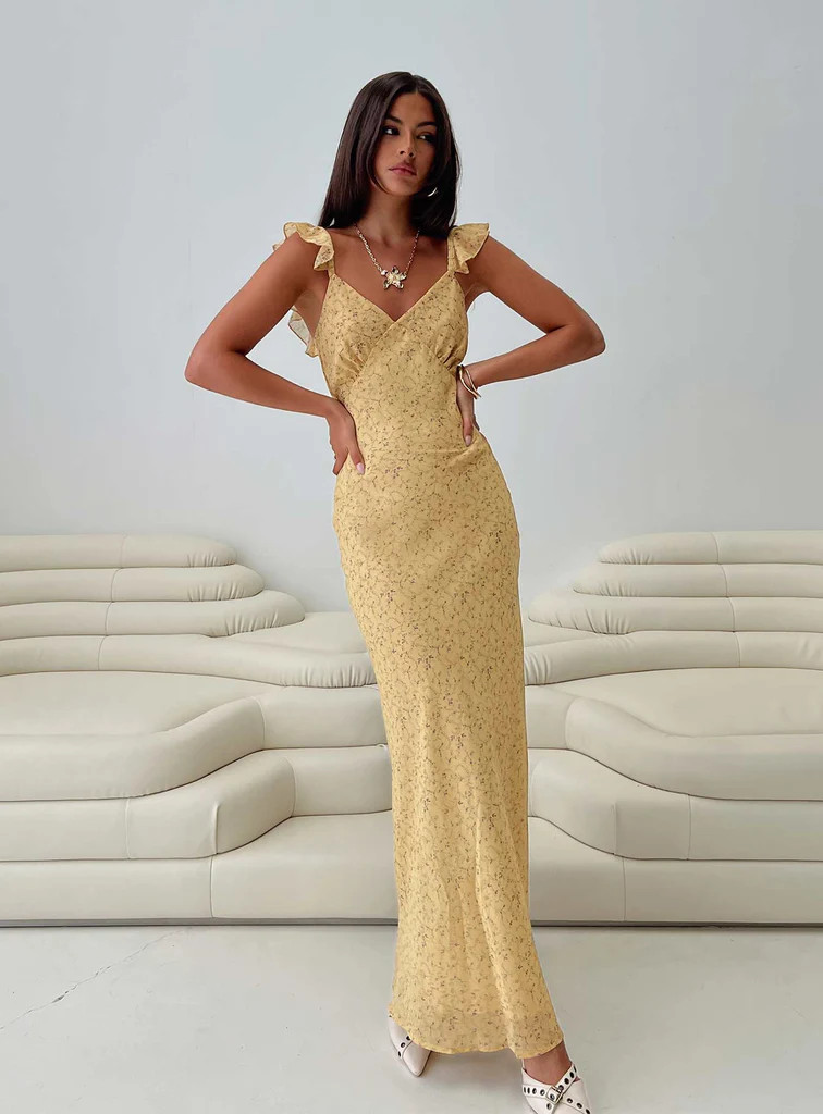 Dearlie Frill Maxi Dress Multi | Princess Polly US