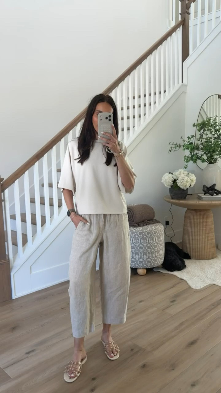 ATHLETA SALE, 40% off linen and dresses, 25% off your purchase. I'm wearing size XS in top and pants.

#LTKootd #LTKSaleAlert #LTKOver40