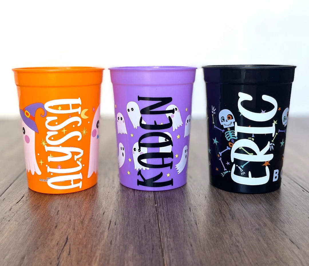 Halloween Cups for Kids 13oz, Stadium Cups for Halloween Parties, Fun Cups for Kids, Personalized... | Etsy (US)