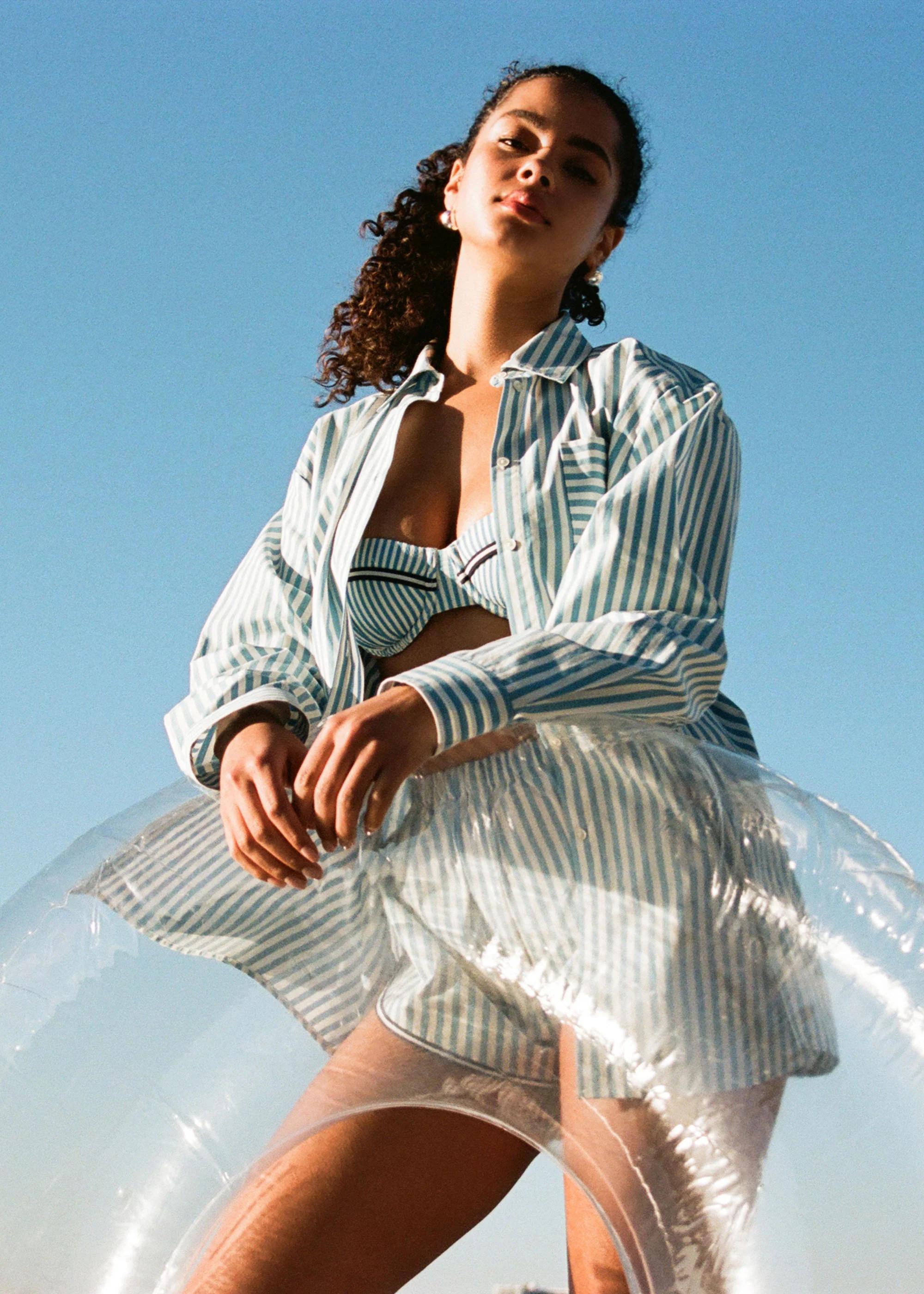 Avril Button Down Shirt French Blue / Brule Stripe | Solid & Striped