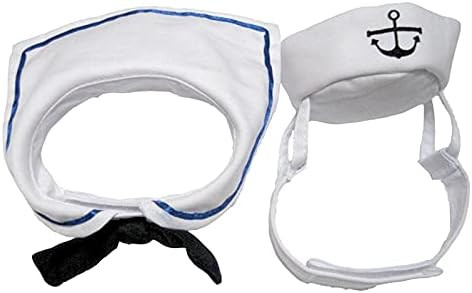 Enjoying Cat Sailor Costume Small Dog Sailor Outfit Navy Cat Hat with Tie Captain Cat Costume | Amazon (US)