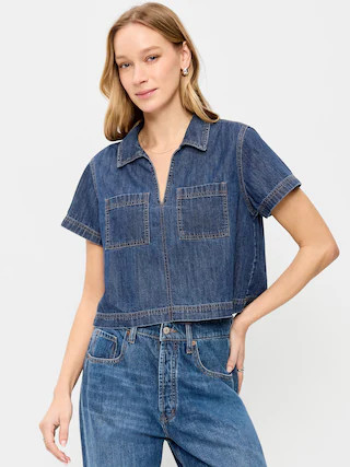 Double-Pocket Popover Top | Old Navy (US)
