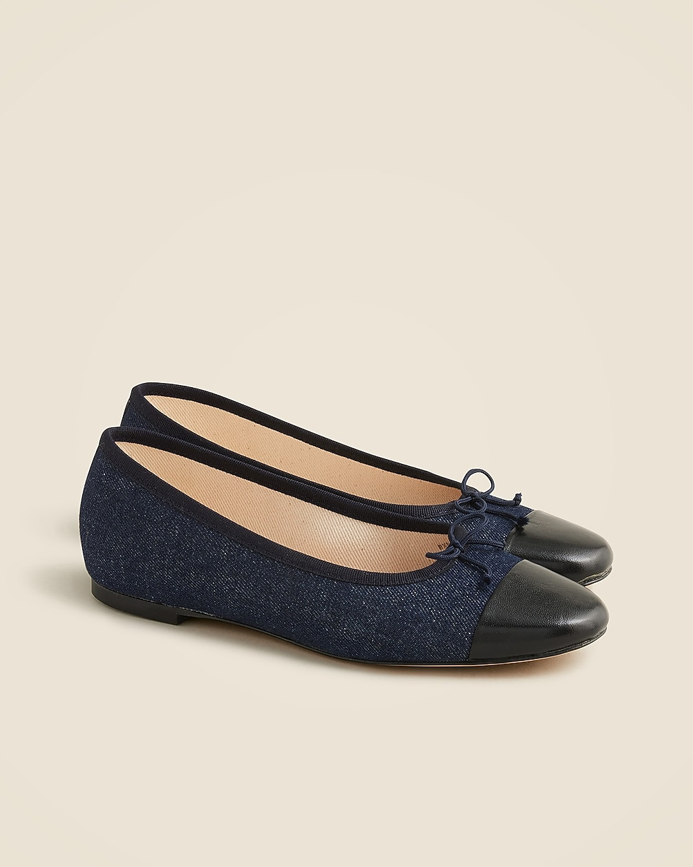 Zoe cap toe ballet flats in washed denim | J. Crew US