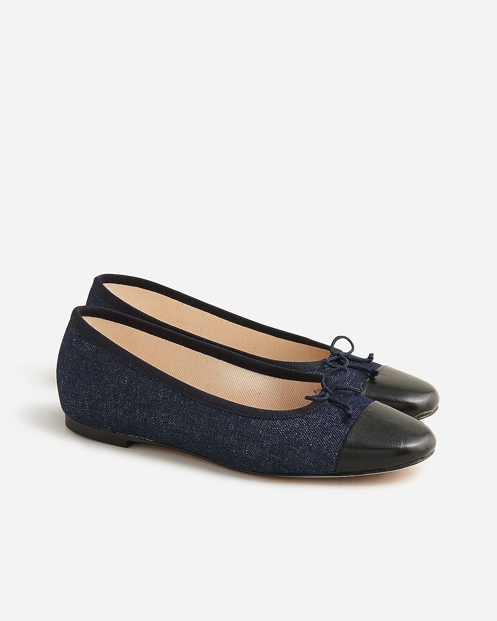 Zoe cap toe ballet flats in washed denim | J.Crew US