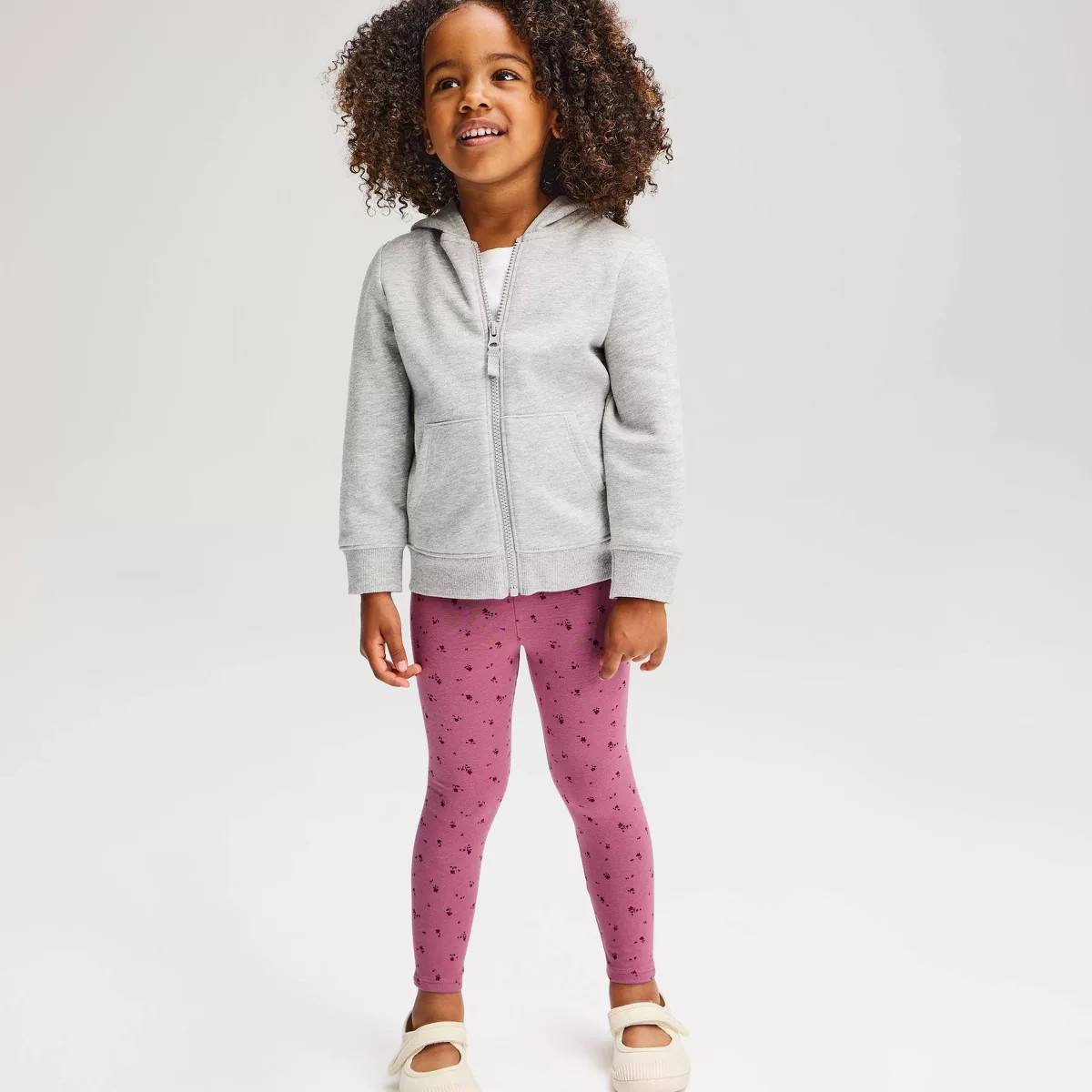 Toddler Girls' Floral Printed Leggings - Cat & Jack\u2122 Mauve 5T | Target