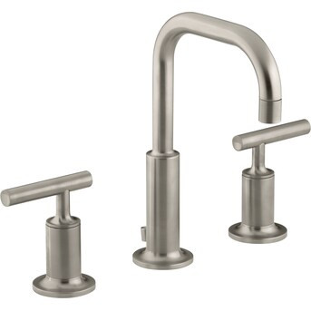 KOHLER Purist Vibrant Brushed Nickel Widespread 2-handle WaterSense Bathroom Sink Faucet with Dra... | Lowe's