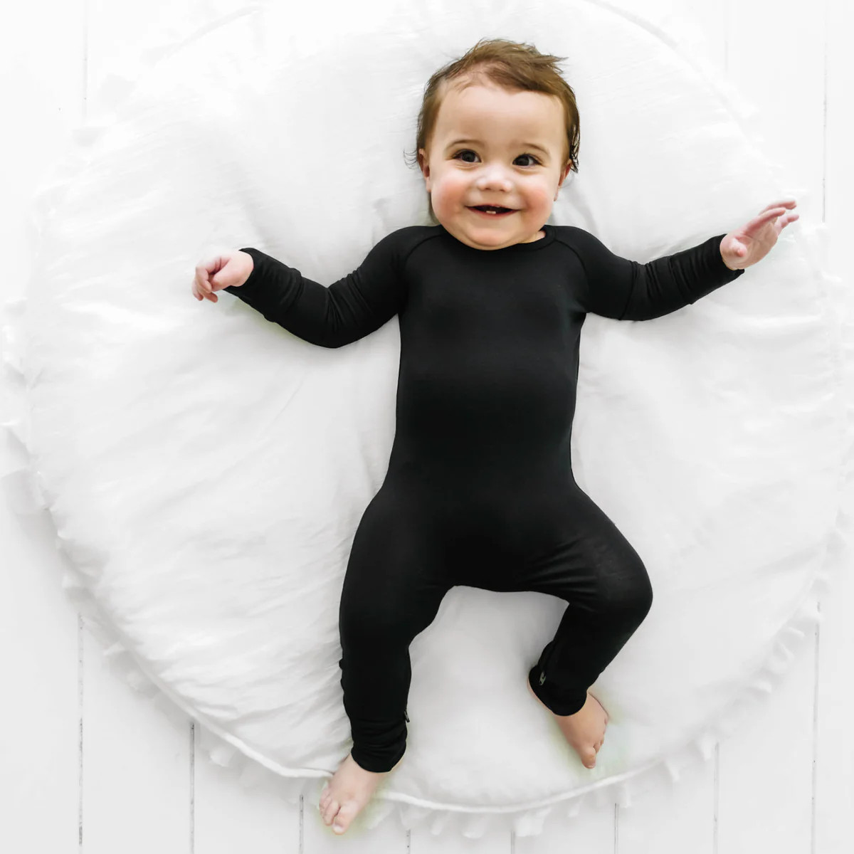 Black Crescent Zippy | Little Sleepies
