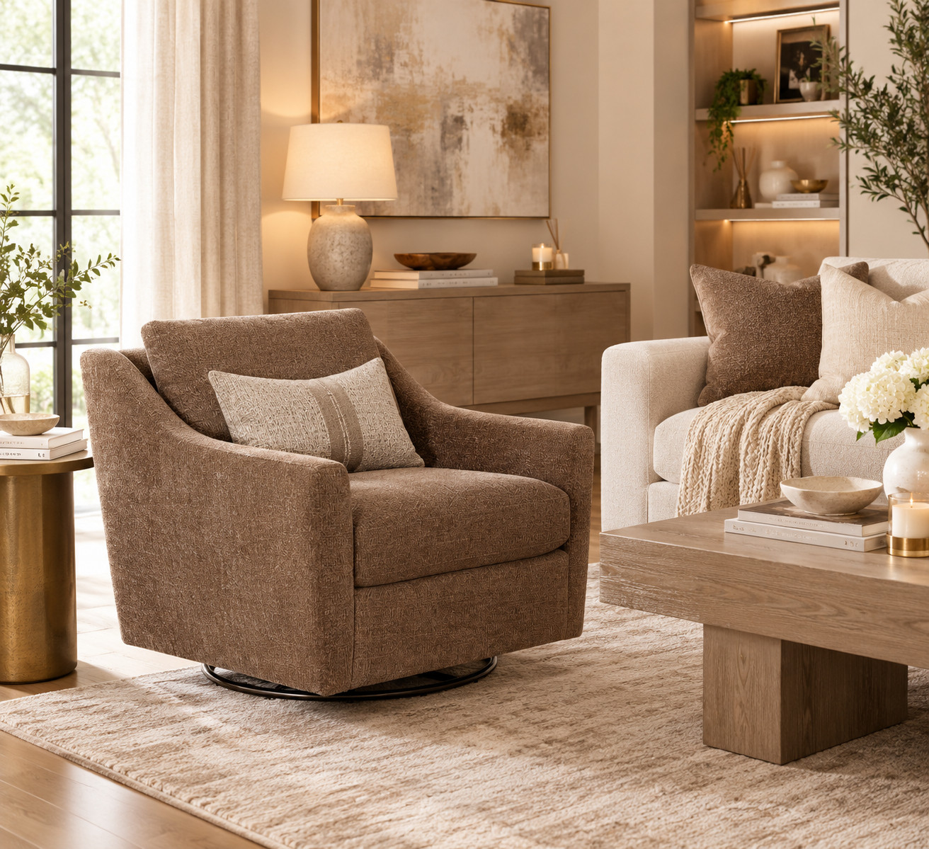 Neutral Swivel Accent Chair | Cozy Modern Living Room Seating


Add comfort and style to your space with this neutral swivel accent chair 🤎 Its soft textured upholstery, curved arms, and 360° swivel design make it a beautiful choice for a living room, bedroom, reading nook, or home office. Perfect for creating a warm, cozy, elevated neutral home.

Shop the look on LTK → Save this chair for your next home refresh!

Neutral swivel chair • swivel accent chair • cozy living room chair • modern accent chair • beige chair • brown accent chair • neutral home décor • living room furniture • cozy home • modern farmhouse décor • organic modern home • reading chair

#LTKHome #LTKSaleAlert