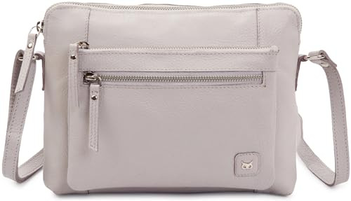 Leather Crossbody Bags for Women Small Soft Genuine Pebbled Sling Shoulder Handbag Crossover Purse with Full Adjustable Strap (Ice Grey Nappa) | Amazon (US)