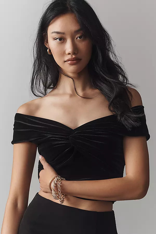 Off-The-Shoulder Velvet Top | Anthropologie (US)