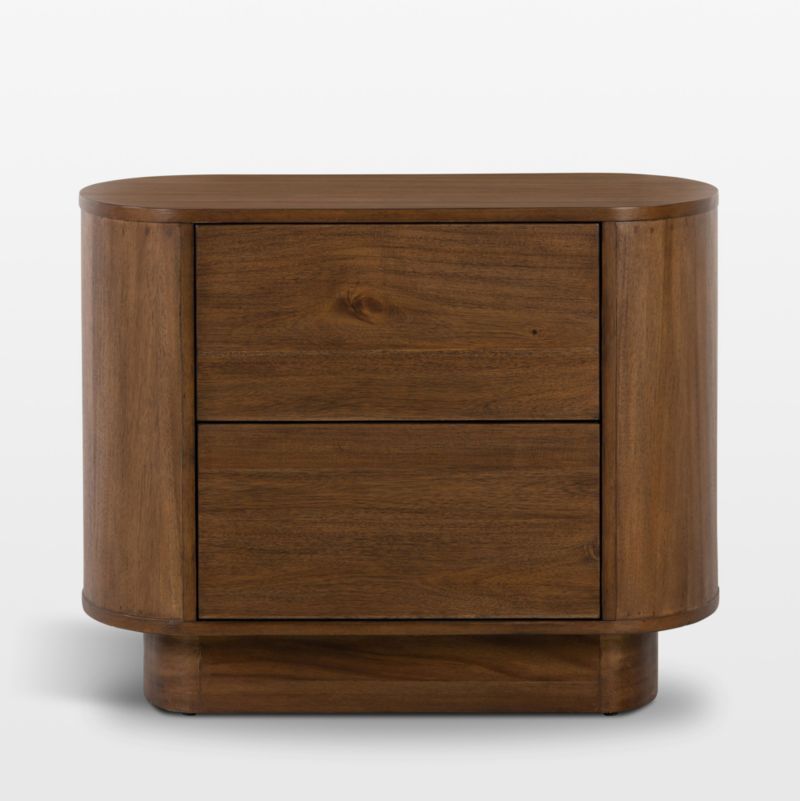 Panos Curved Acacia Wood Nightstand | Crate & Barrel | Crate & Barrel