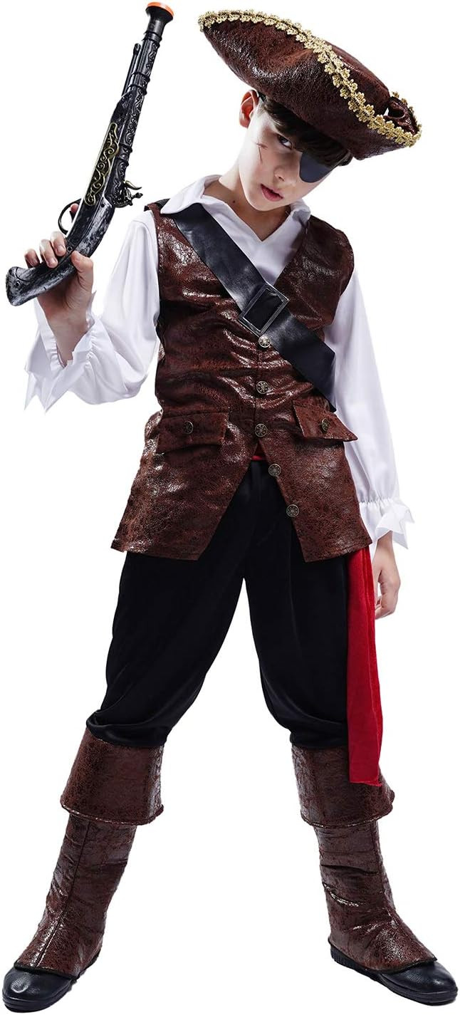PGOND Boys Deluxe Pirate Costume with Hat | Amazon (US)