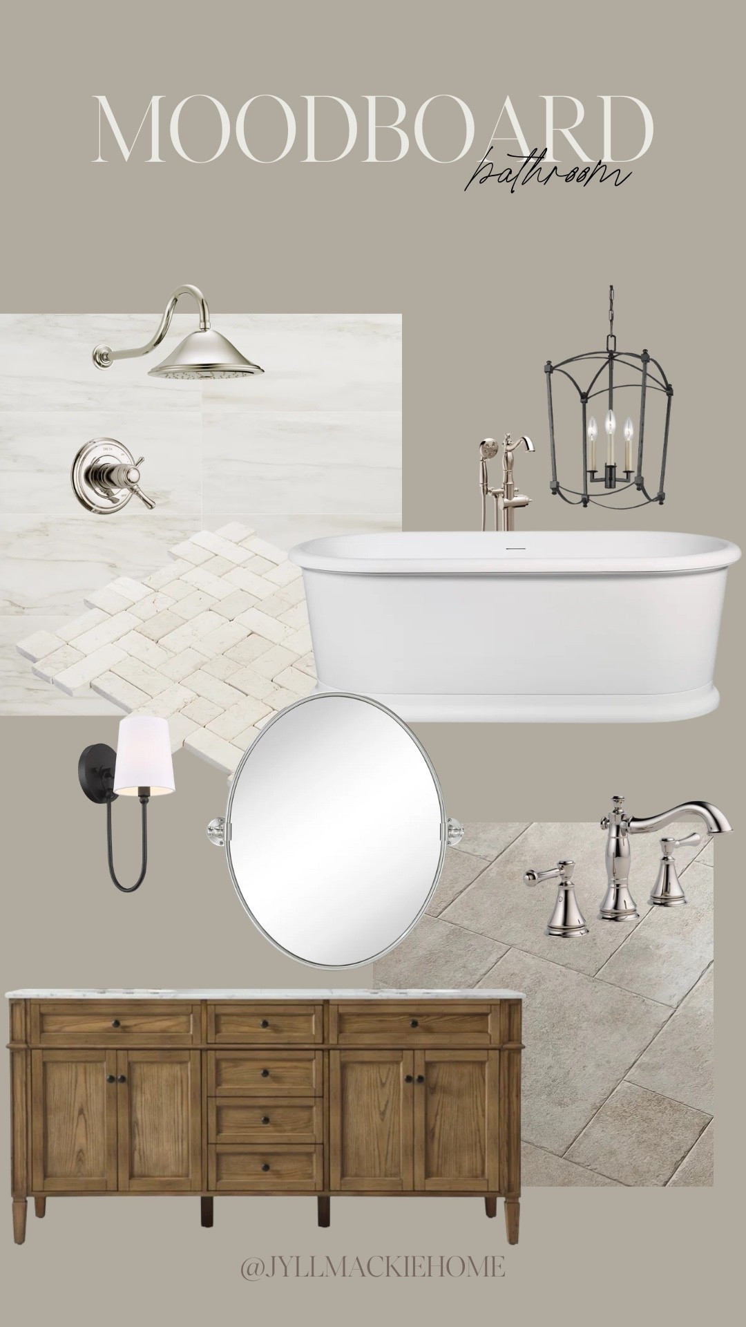 Bathroom moodboard, polished nickel 

#LTKHome