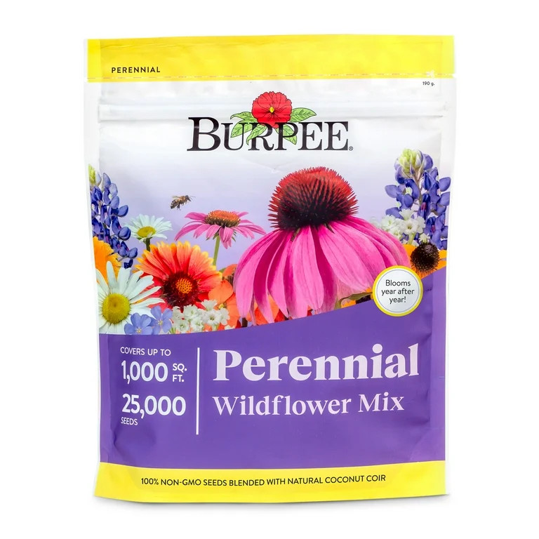 Burpee Perennial Wildflower Seeds Mix – Non-GMO, Attracts Pollinators, Perennial Flowers, 50,00... | Walmart (US)