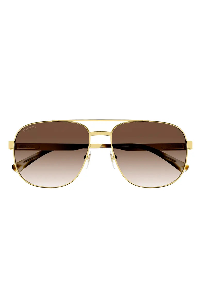 Gucci 60mm Polarized Aviator Sunglasses | Nordstrom | Nordstrom