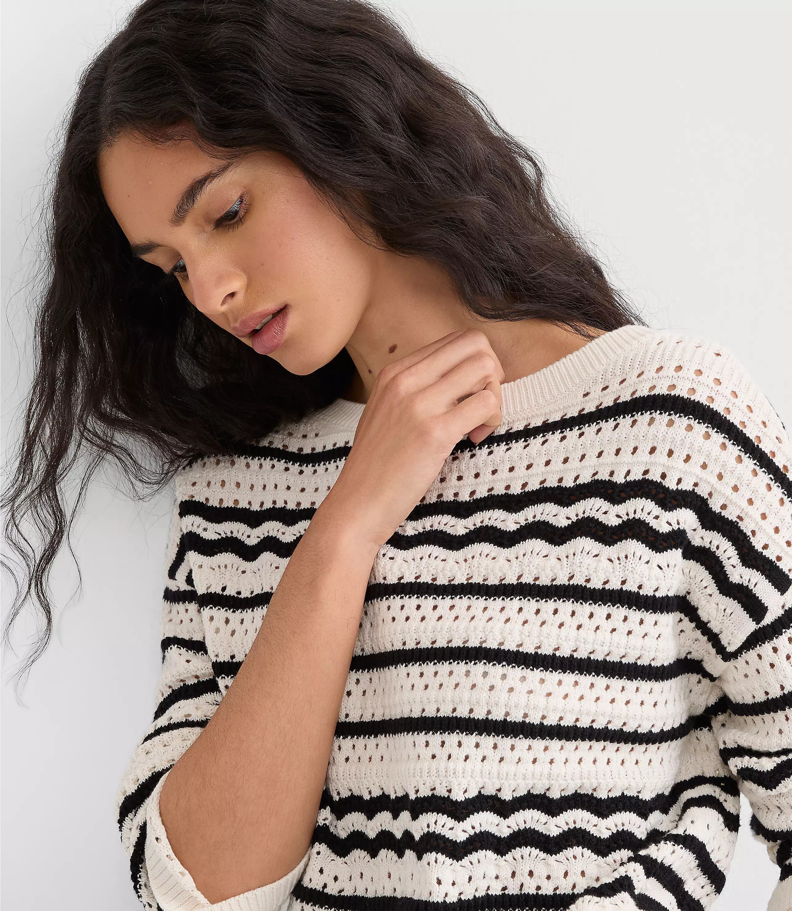 Stitchy Boatneck Sweater | LOFT