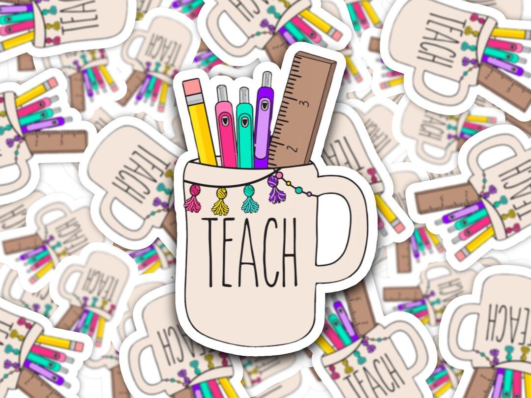 Teach Flair Pen Cup Sticker, Teach Cup Sticker, Teach Flair Pen Vinyl Sticker, Teach Flair Pen Di... | Etsy (US)