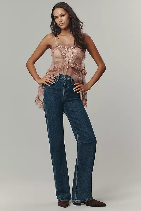 The Margot Petite High-Rise Straight-Leg Jeans | Anthropologie (US)