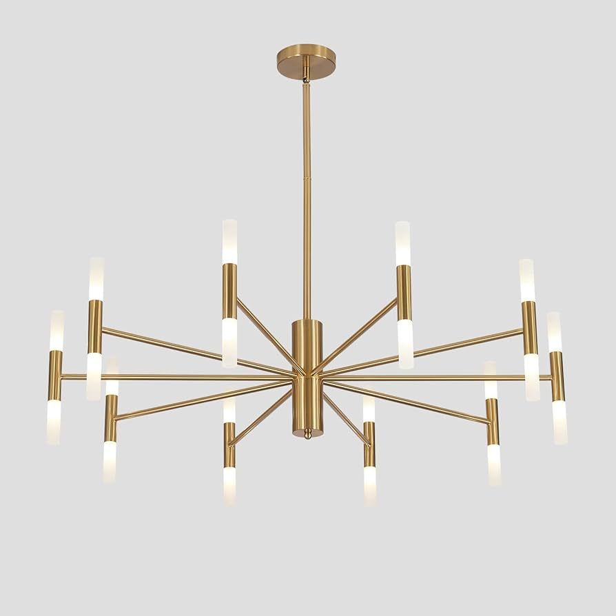 KCO Lighting Modern Gold Brass LED Sputnik Chandelier 20-Light Luxury Round Pendant Lighting Fixt... | Amazon (US)
