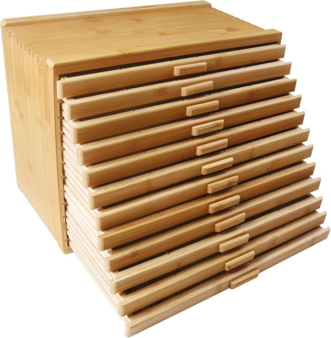 Vencer 12-Drawer Bamboo Artist Supply Storage Box - Effortlessly Organize and Store Pencils,Pens,... | Amazon (US)
