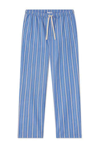 Men's Poplin Sleep Pant in Oxford Blue Yacht Stripe | Lake Pajamas