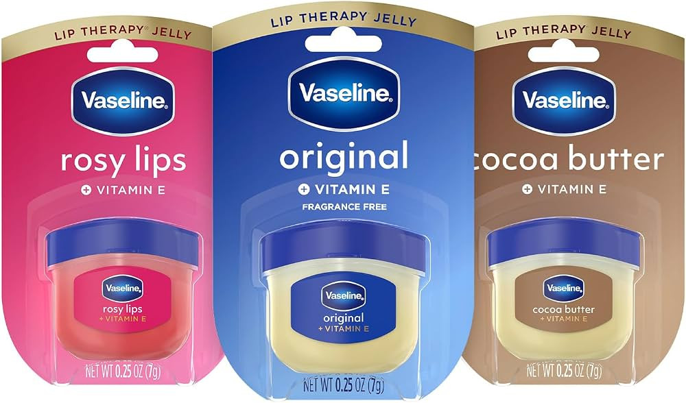 Vaseline Lip Therapy Variety 3-Pack \u2013 Original, Rosy Lips, Cocoa Butter Lip Balm Moisturizer... | Amazon (US)