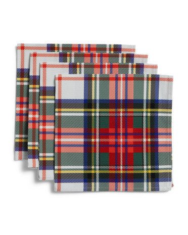 Set Of Four Plaid Napkins | TJ Maxx