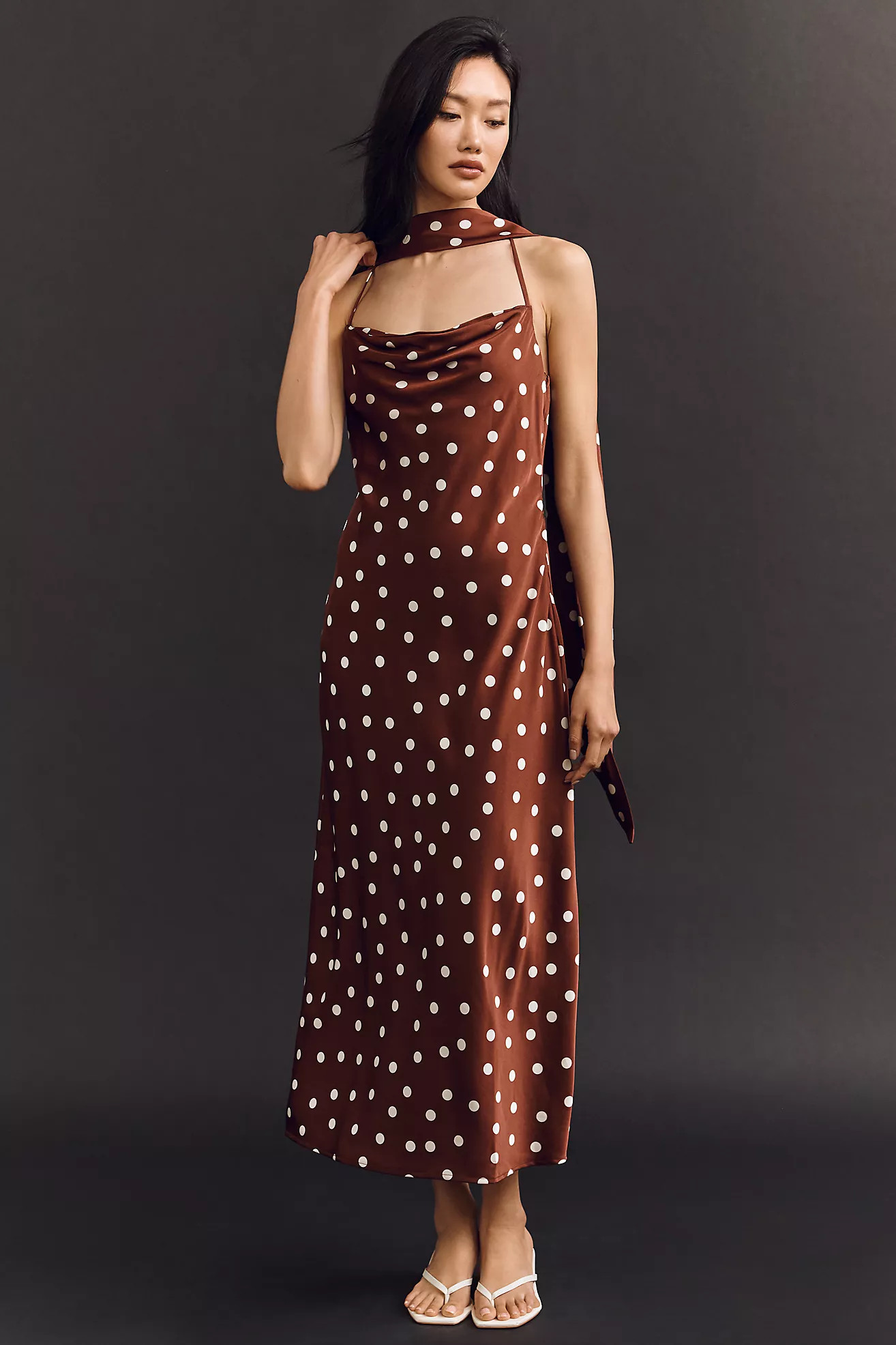 Maeve Scarf Midi Slip Dress | Anthropologie (US)