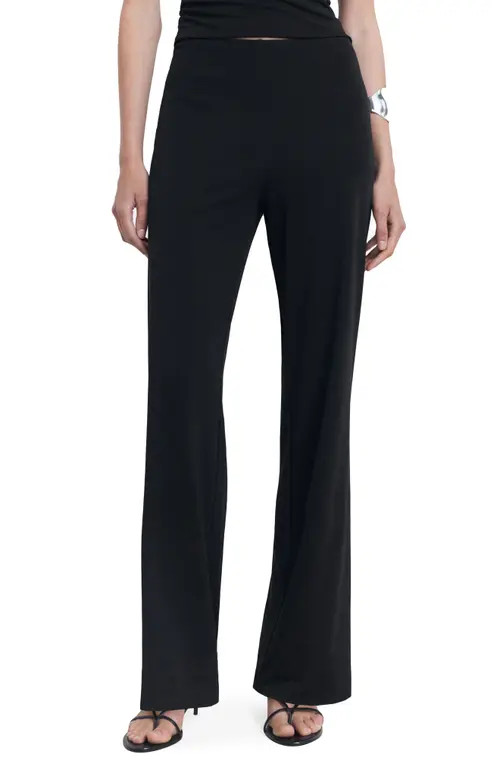 MANGO Straight Leg Pants in Black at Nordstrom, Size Medium | Nordstrom