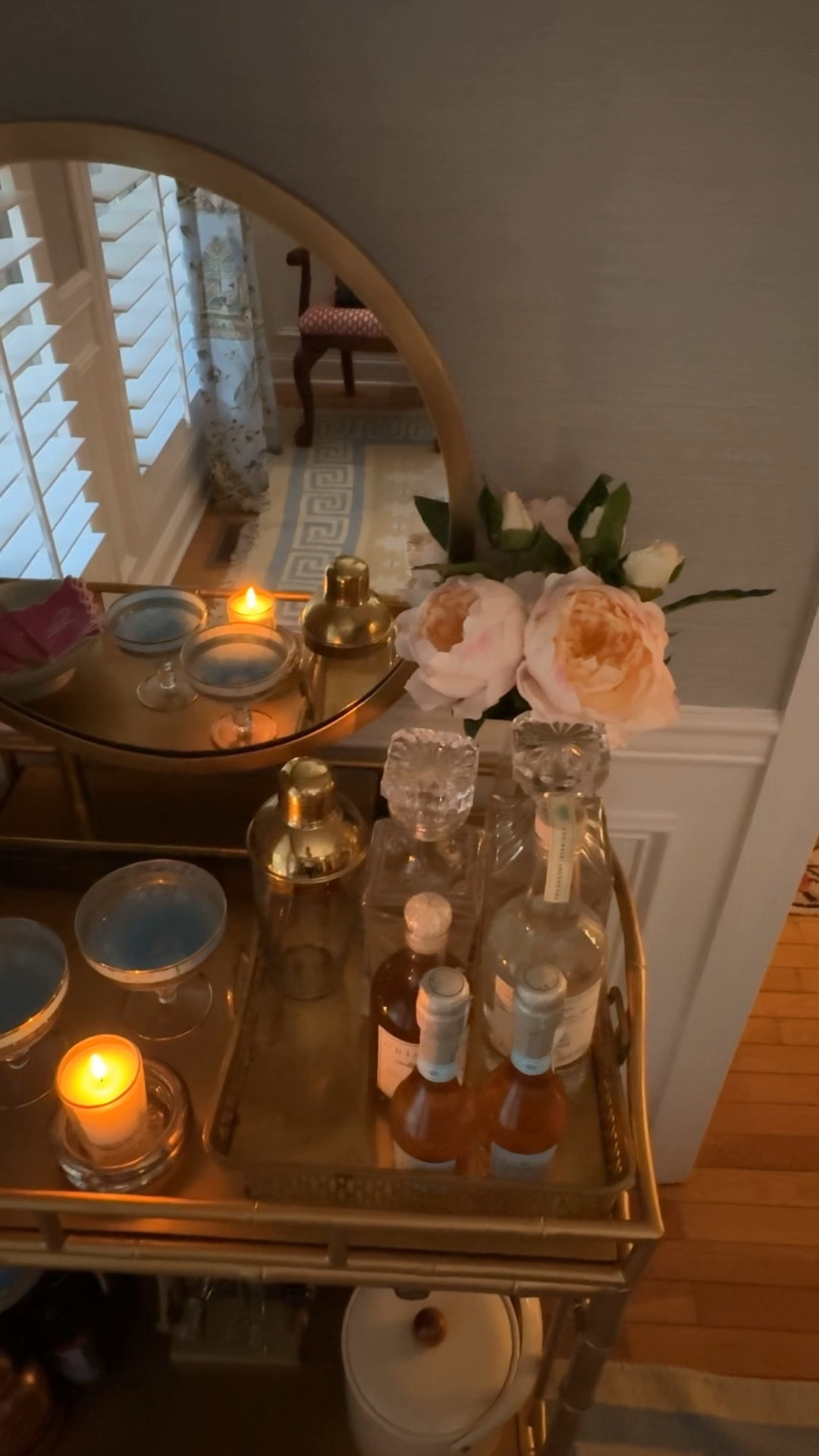 Love this brass mirror from Alice Lane Home 