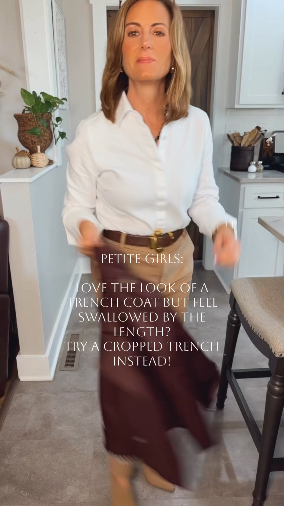 If you’re petite and have always loved the chic look of a trench coat, don’t let the traditional length overwhelm your frame! 🤎 A cropped trench gives you that classic, polished look while helping show off your proportions and legs!

#LTKootd #LTKPetite