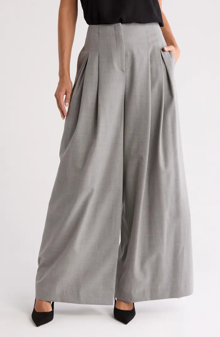 TWP Drew Pleated Wide Leg Stretch Wool Pants | Nordstromrack | Nordstrom Rack