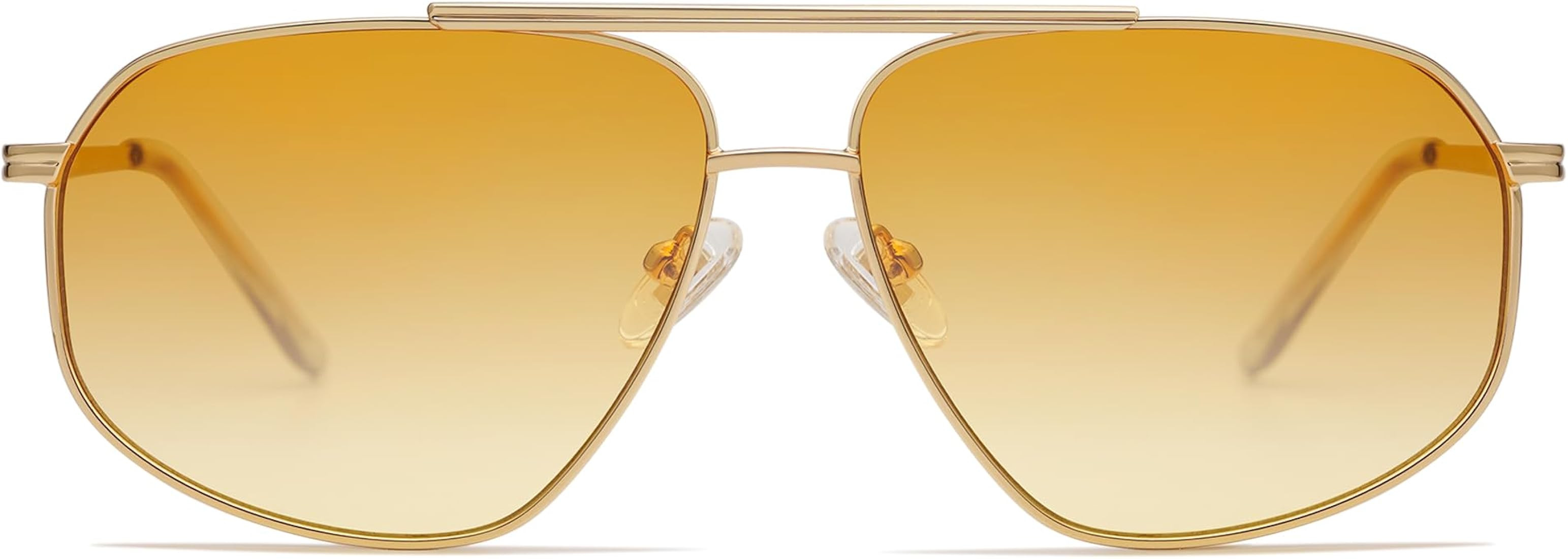 SOJOS Classic Retro Hexagonal Aviator Sunglasses for Women Men Vintage Polygon Sunnies SJ1200 | Amazon (US)