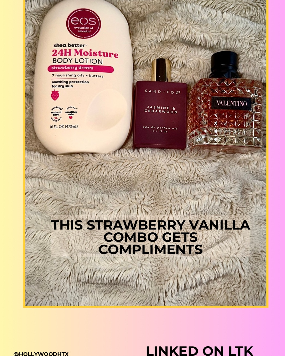 Soft, sweet strawberry vanilla with a cozy, grown finish. This is my go-to layering routine using lotion, oil, and perfume for long-lasting, compliment-worthy skin. 

Linked on LTK.


#LTKgrwm #LTKselfcare #LTKBeauty