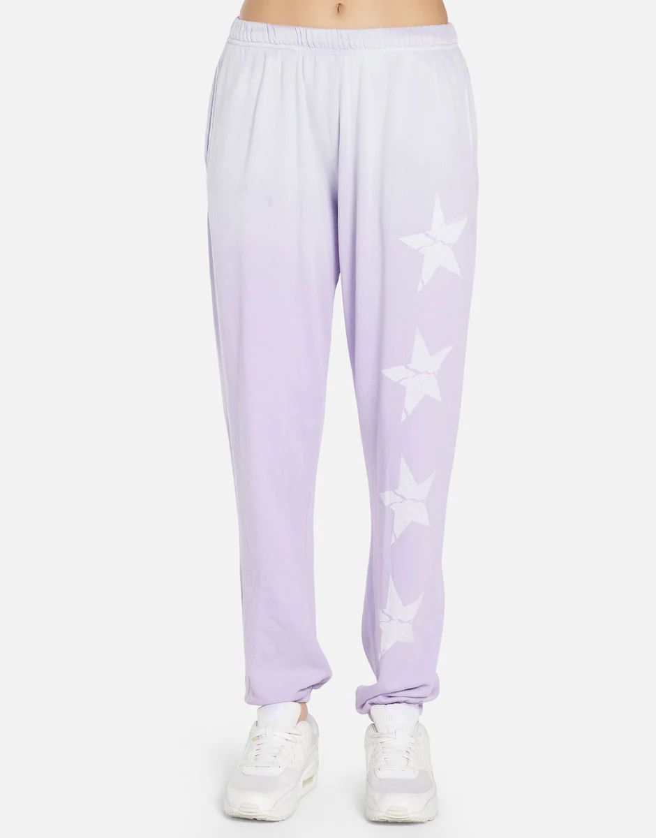 Cracked Star Sweatpants Light Purple Ombre | Chantria Lauren Moshi | Lauren Moshi