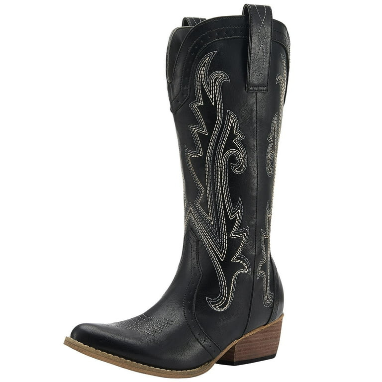 HISEA Cowboy Boots Women Western Boots Cowgirl Boots Ladies Pointy Toe Fashion Boots | Walmart (US)