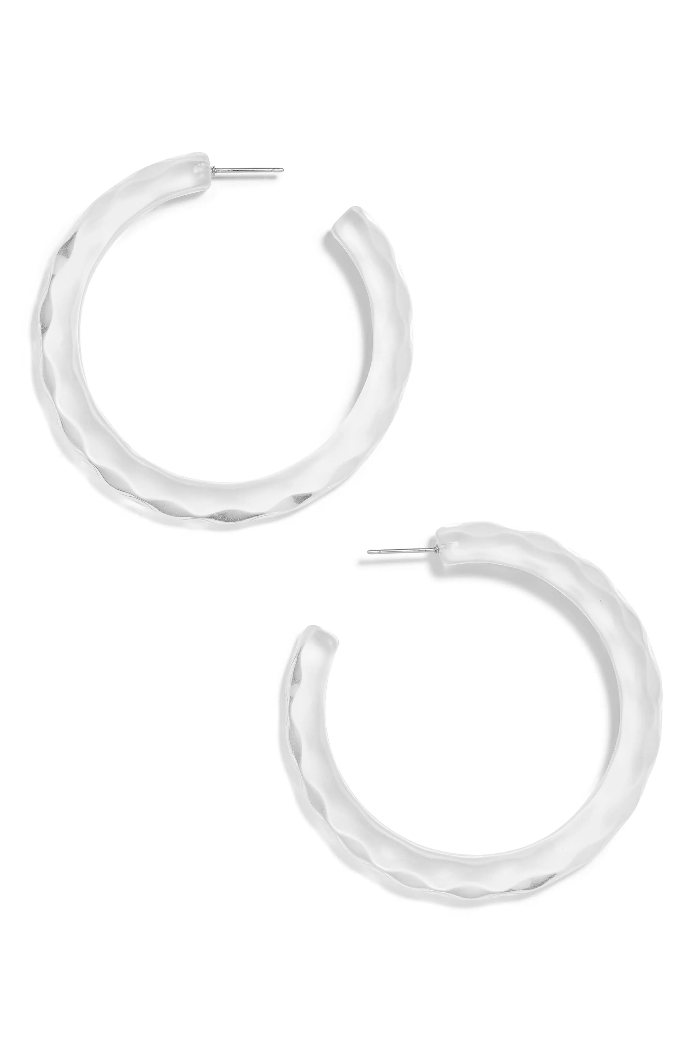 BaubleBar Medium Textured Hoop Earrings | Nordstrom