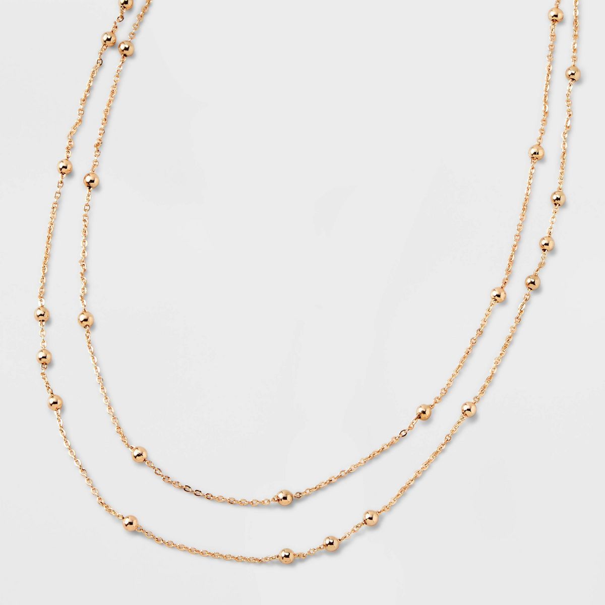 Gold 2 Row Satellite Chain Necklace - A New Day™ Gold | Target