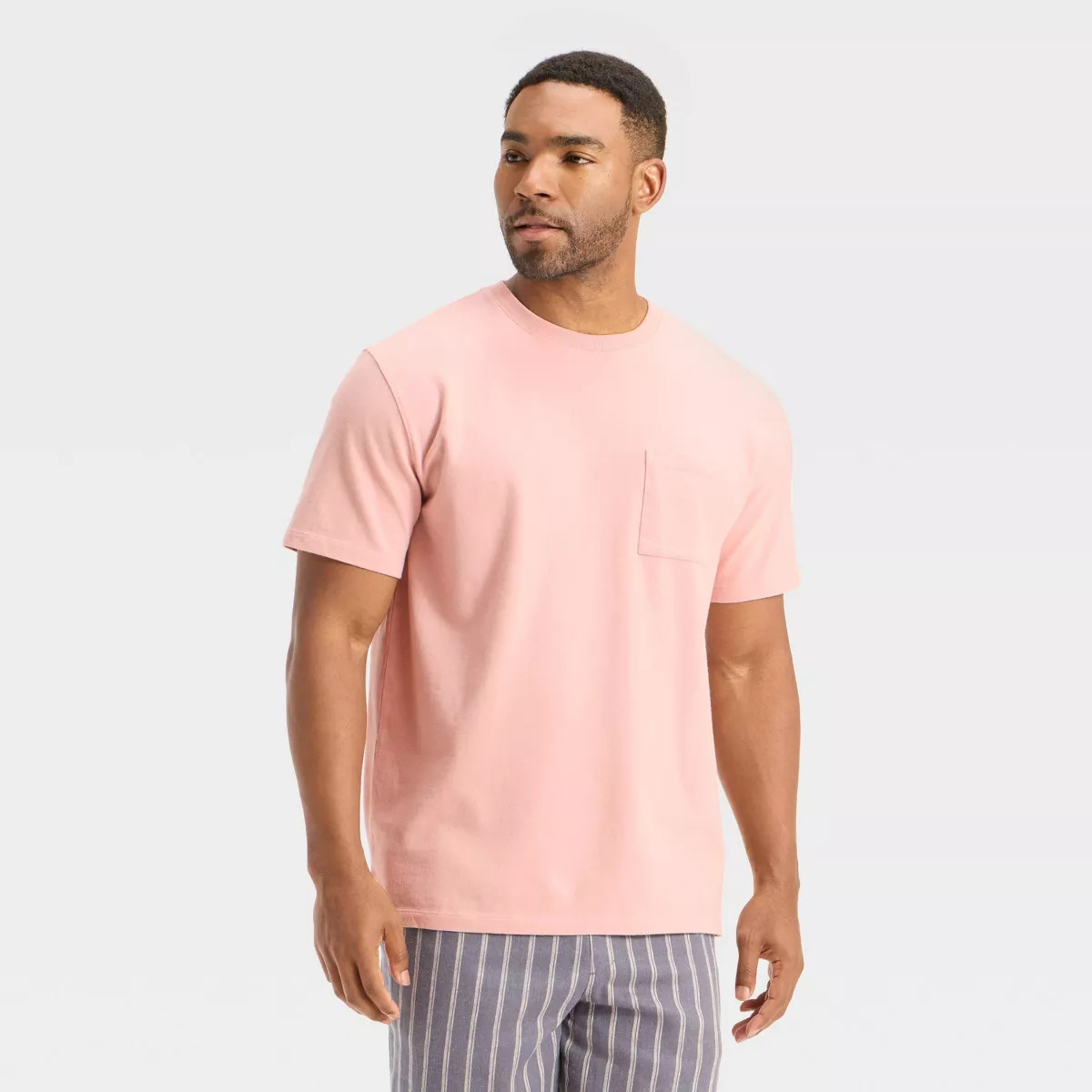 Men's Vintage Short Sleeve Pocket T-Shirt - Goodfellow & Co™ Ash Pink L | Target
